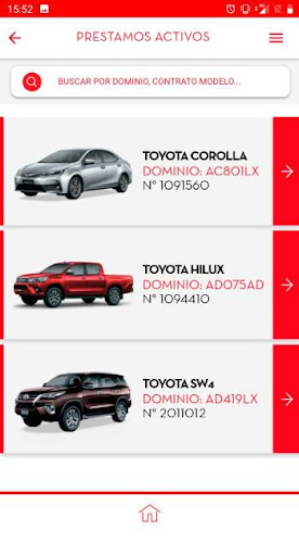 Toyota Servicios Financieros Screenshot