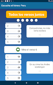 Screenshot 10 Himno Peru 6 Estrofas Aprender android