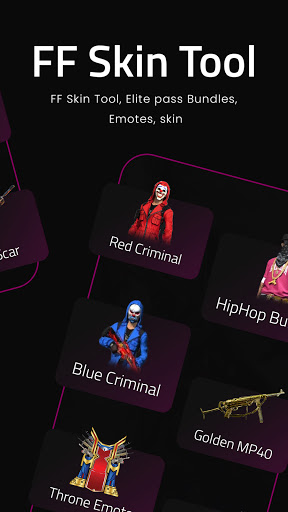 FFF FF Skin Tool, Elite pass Bundles, Emote, Skin