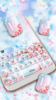 screenshot of Pink Glass Sakura Keyboard Theme
