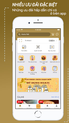 Android application ABH - Chuỗi F&B screenshort