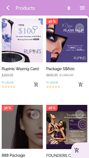 Rupinis Online Shopping App Screen 2