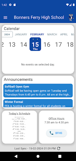 Android application Bonners Ferry High School screenshort