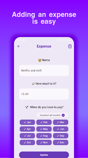Expenso - Track Fixed Expenses Screen 3