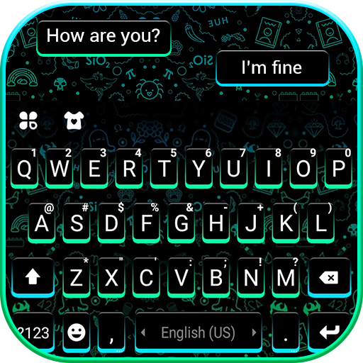 Neon Green Blue SMS Keyboard B logo
