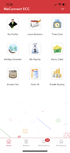 Android application MeConnect ECC screenshort