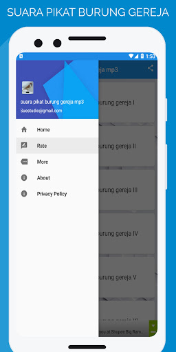 Android application suara pikat burung gereja mp3 screenshort