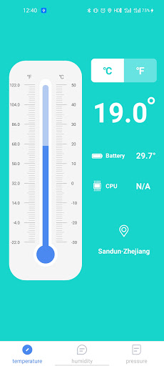 Android application Temperature Hygrometer Press screenshort