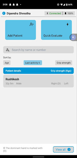 MSAT (Muscle Strength Tool) Screen 2