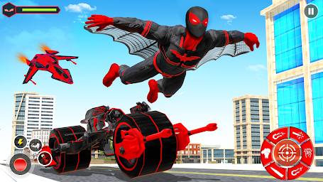 Flying Bat Robot Bike Game