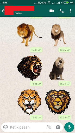 Stiker WA Singa Raja Hewan