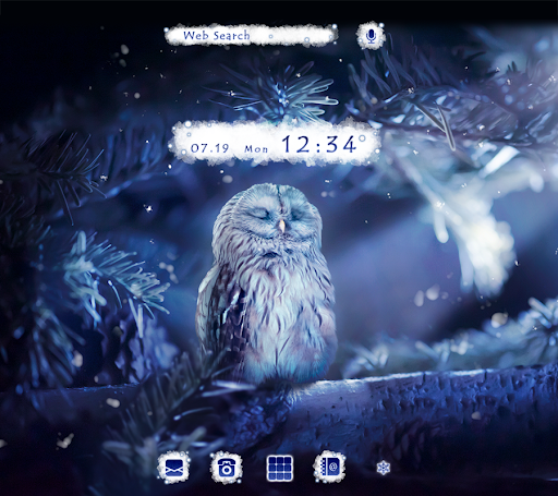 Android application Winter Owl Theme +HOME screenshort