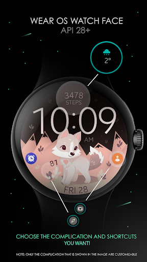 Cute Wolf digital watch face Screen 2