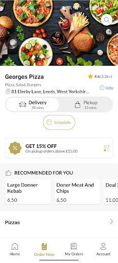 Georges Pizza Screen 3