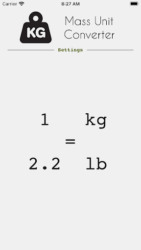Android application Mass Unit Converter screenshort