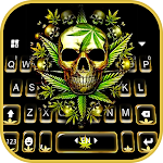 Cover Image of Скачать Golden Skull Weed Keyboard The  APK