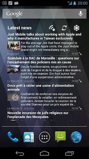 Pure news widget scrollable
