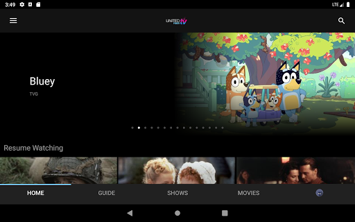 Screenshot of United Fiber TV