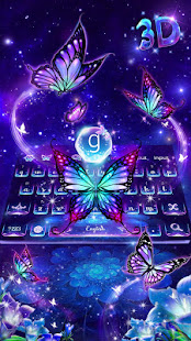 Lively Neon Butterfly Keyboard