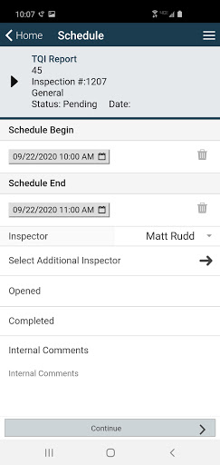 Intuitive Inspections Screen 2