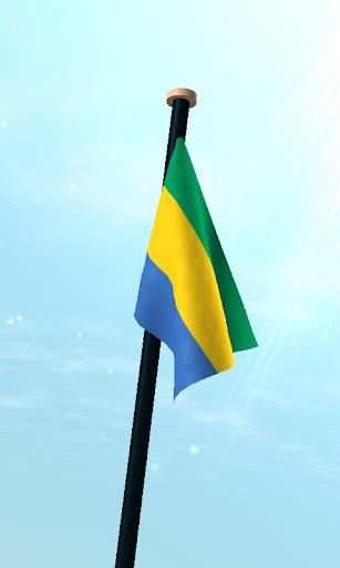 Gabon Flag 3D Live Wallpaper Screen 3