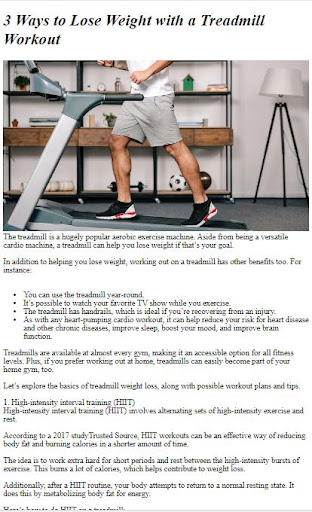 Android application How to Do Treadmill Exercises screenshort