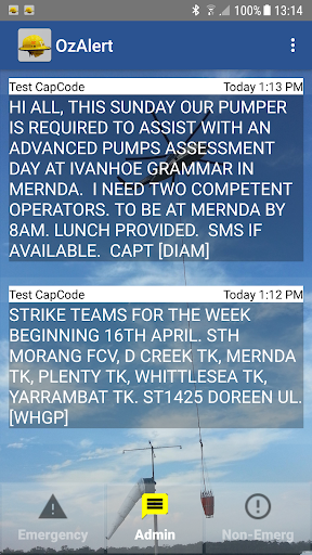 OzAlert Screen 2