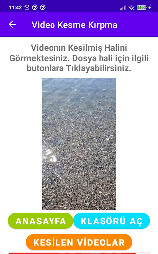 Android application Video Kesme Kırpma screenshort