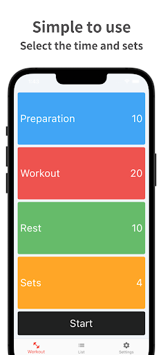 Fitness Timer | Tabata Workout Screen 2