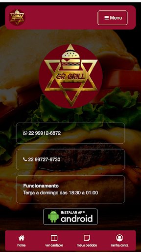Android application Gr Grill Hamburgueria screenshort
