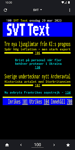 Android application TextTV screenshort