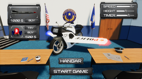 Real Flying Police Motor Game