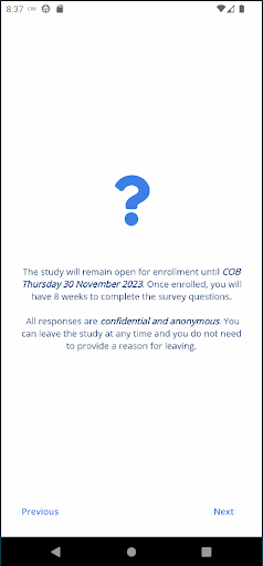 CBR HEALTH STUDY Screen 3