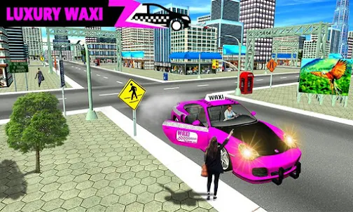 Pink Taxi Driving Game 3D