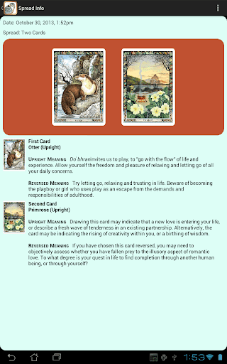 Screenshot of Druid Oracle Cards