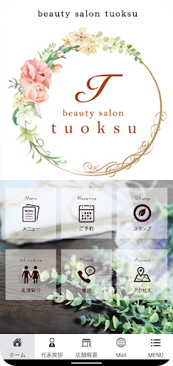 Android application 【beauty salon tuoksu】 screenshort