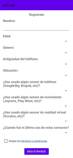 Android application UX Lab (UAH) screenshort