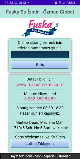 Android application Fuska Su İzmir - Özman Global screenshort