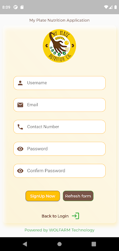 My Plate Meal Tracker Screen 2