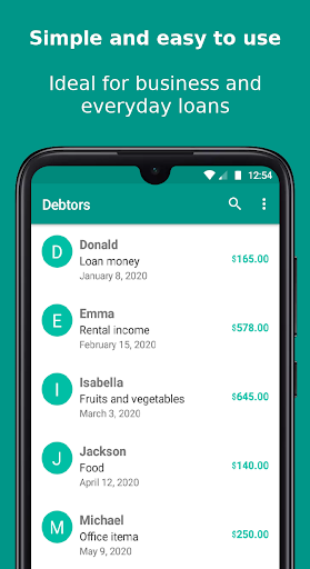 Android application Debtors 2020 screenshort
