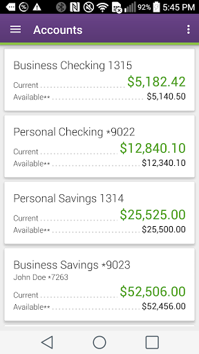 Android application Bank5 Connect Mobile screenshort