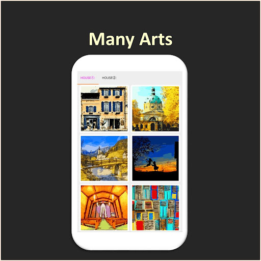 Android application Color by Number - house screenshort