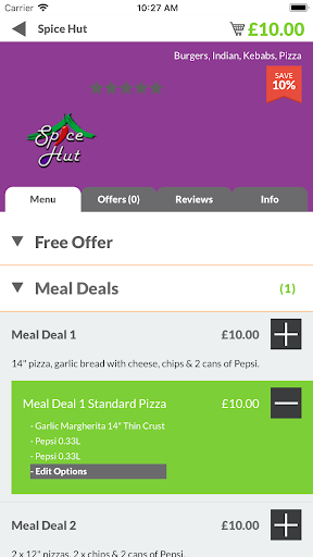 Spice Hut BD12 Screen 3