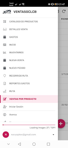 Android application Ventas GC screenshort