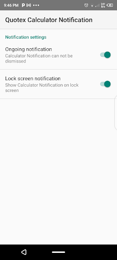 Android application Quotex Calculator Notifier screenshort