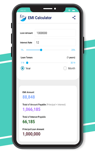 Android application WhatsTool EMI Calculator screenshort