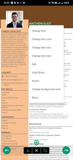 Super CV - Resume Builder App Screen 3