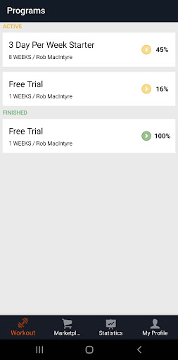 Android application Mogy - Mobile Gym screenshort