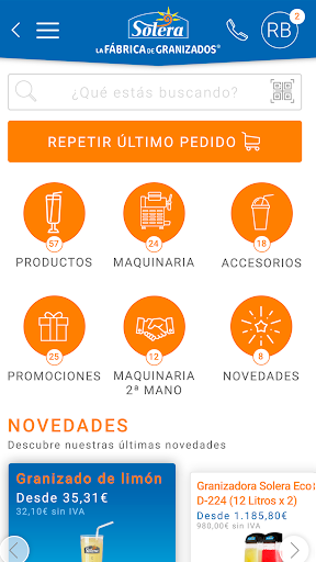 Android application Grupo Solera screenshort