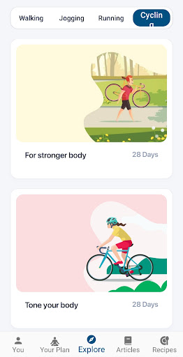 Screenshot of Cycling apps for weight loss